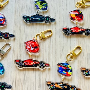 Racing Driver Dangling Acrylic Charm