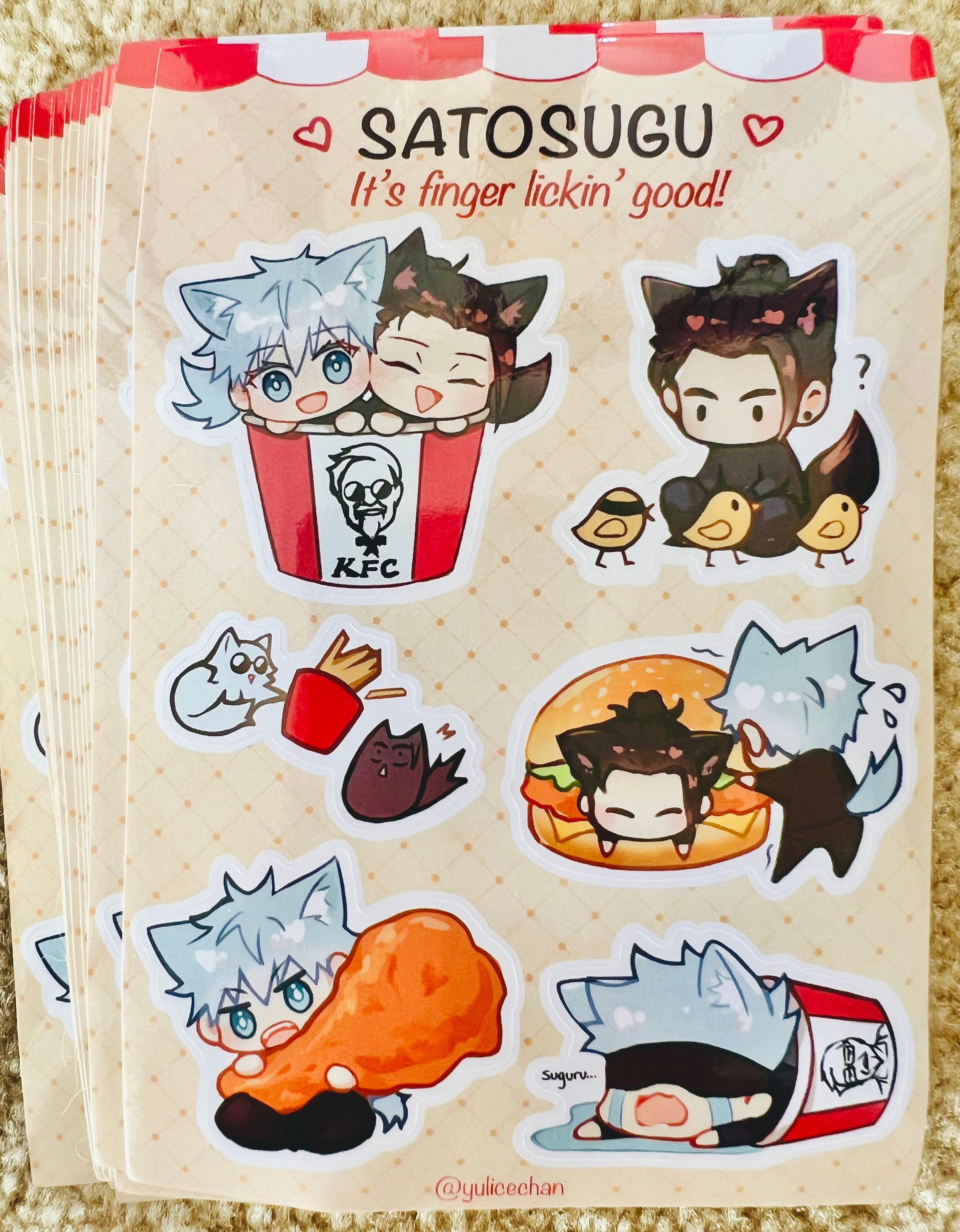 GISABURO sugiiアトムサイン色紙 Satosugu Sticker Sheet - Etsy