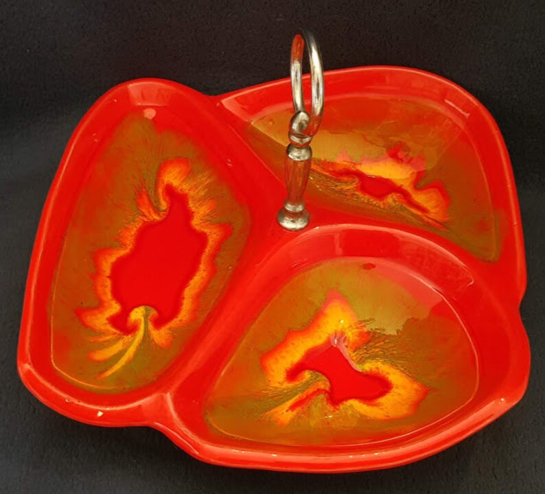 Vintage California Pottery Divided Serving Tray 854 | Etsy