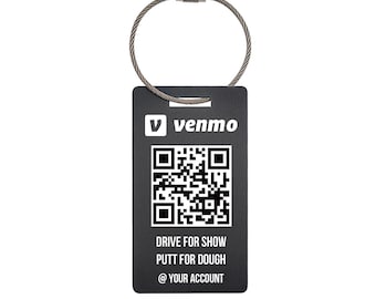 Benutzerdefiniertes Venmo Golf Tag - Lassen Sie sich auf dem Platz bezahlen-QR Code Payout Tag-Personalisiertes Golf Geschenk 3,54 "x 1,97""