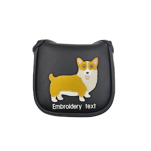 Le putter fait sur commande de maillet carré de club de golf en cuir d'unité centrale de Corgi des textes couvre le protecteur