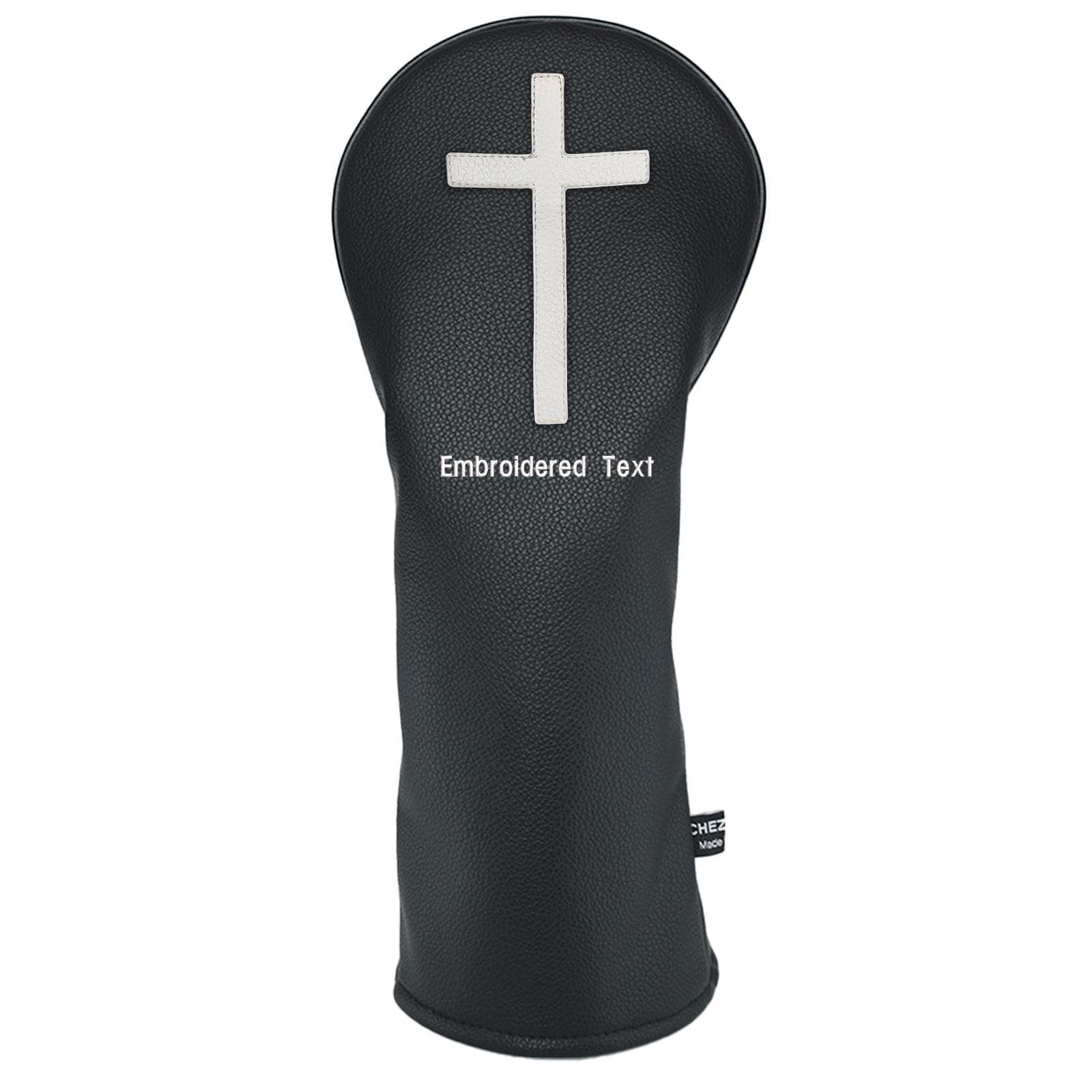 Custom Text Faith Cross PU Leather Golf Club Covers Driver