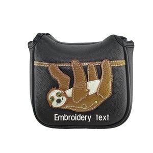 Sloth PU Leather Golf Club Square Mallet Putter Covers Protector Gifts for Women Men