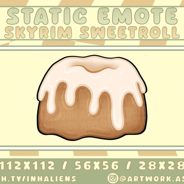 Cute Skyrim Sweetroll Food Emote | For Twitch, Discord, Stream