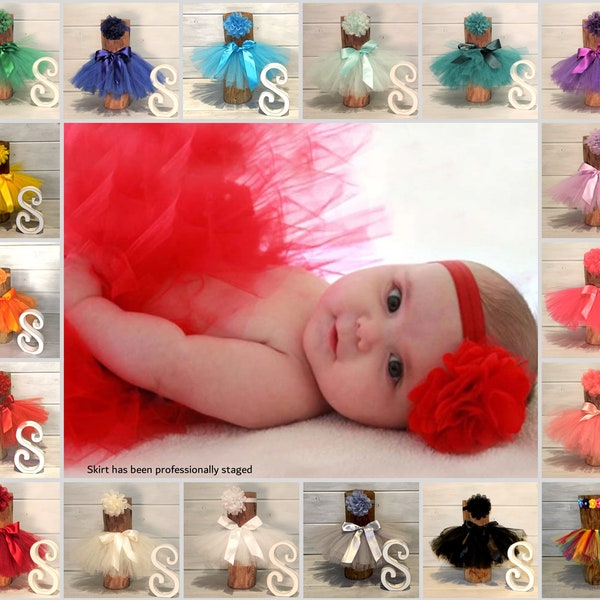Tulle Tutu - Newborn-6 Months Tutus - Multiple Colors available - Newborn-6M Photo Shoot Prop
