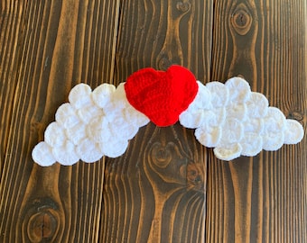Newborn Crochet Outfit - Newborn Photo Shoot Prop - Newborn Photo Outfit - Valentines Wings - Crochet Cupid Wings - Crochet Angel Wings