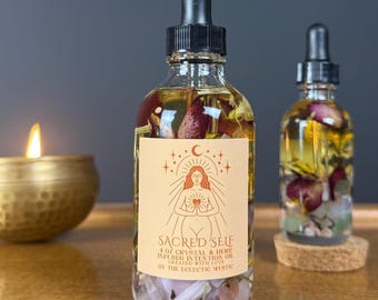 Sacred Self Ritual Oil | Crystal-Infused Intention Blend for Self-Love & Embodiment, Manifesting Oil, Personal Growth Gift Emotional Healing