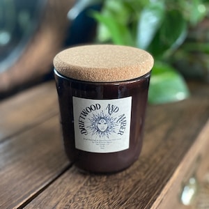 Driftwood & Amber • Premium Scented Soy Candle • Small Batched • Hand Poured • Toxin Free