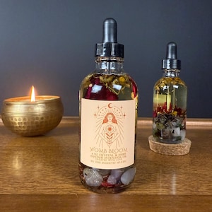 Womb Bloom Ritual Oil | Fertility Anointing Oil for Conception, Womb Healing & Feminine Energy, Expectant Mother Gift, Fertility Crystals