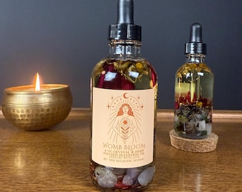 Womb Bloom Ritual Oil | Fertility Anointing Oil for Conception, Womb Healing & Feminine Energy, Expectant Mother Gift, Fertility Crystals