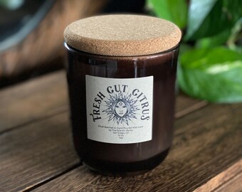 Cítricos recém-cortados • Vela de soja perfumada premium • Lote pequeno • Derramado à mão • Livre de toxinas • Vela de outono