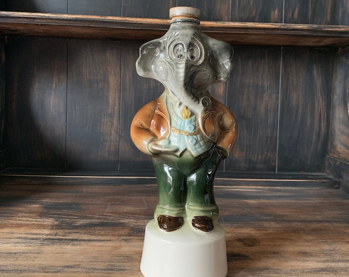 Vintage 1960 Jim Beam Elephant Decanter Etsy