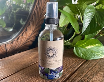 Spray Mystical Dream • Spray para habitaciones de alta vibración con infusión de cristal • Spray para almohadas • Spray Aura • Spray para lino • Aroma a lavanda pacífica