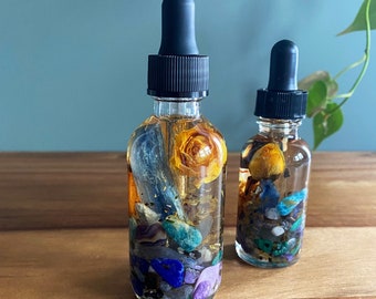 Spirit Guide Connection Botanical & Crystal Infused Oil- Intention Oil- Meditation Oil, Body Oil, Manifesting Oil, Third Eye Opening Oil