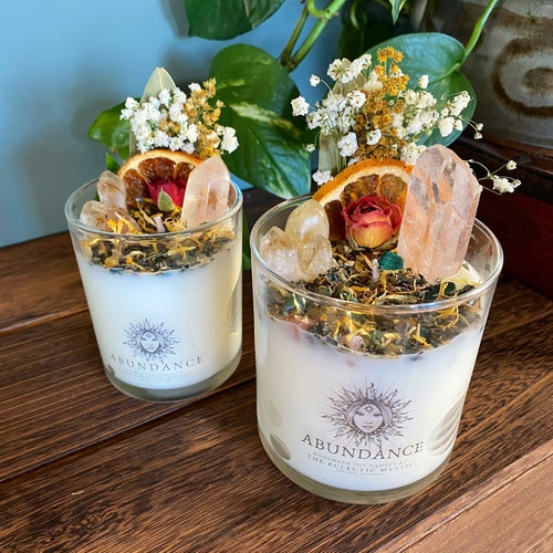 Soul Healing Intention Candle Packed With Crystals Herbs and Etsy