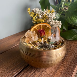 Abundance Intention Candle Packed With Crystals, Herbs and Flowers ...