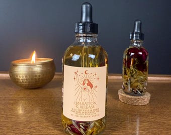 Liberation & Release Ritual Oil, Crystal-Infused Intention Oil for Healing, Manifesting Oil Empowerment, Sacred Feminine Energy Moon Ritual
