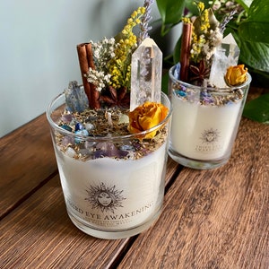 Third Eye Awakening Intention Candle With Crystals Herbs & Flowers- Bay ...
