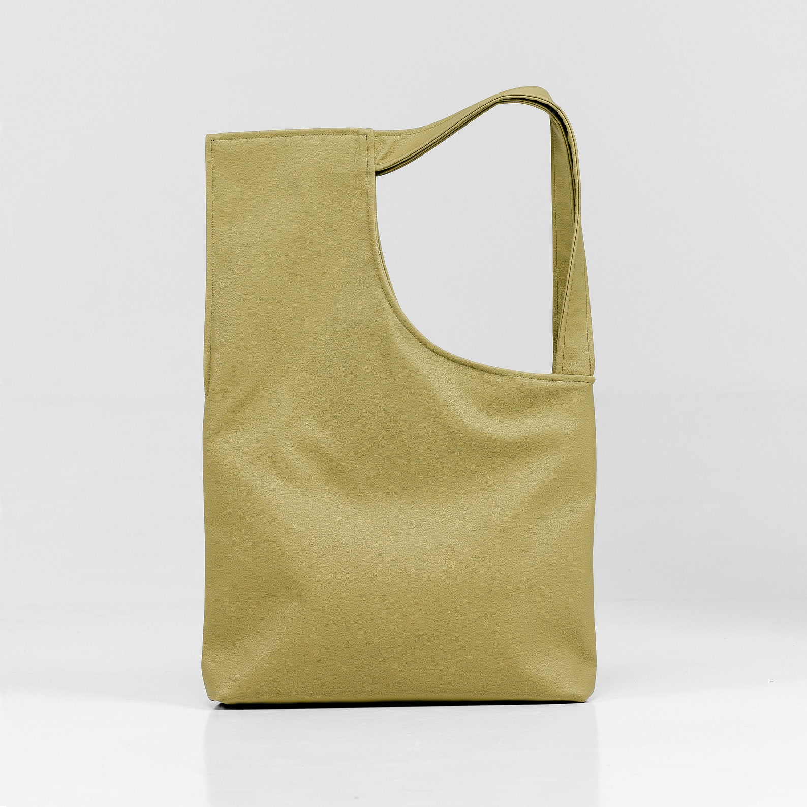 Pistachio Vegan Leather Bag Square Women Handbags Large Tote Etsy