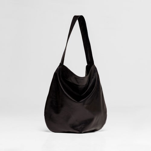 Black Tote Bag Shoulder Bag Vegan Bag Soft Vegan Leather | Etsy