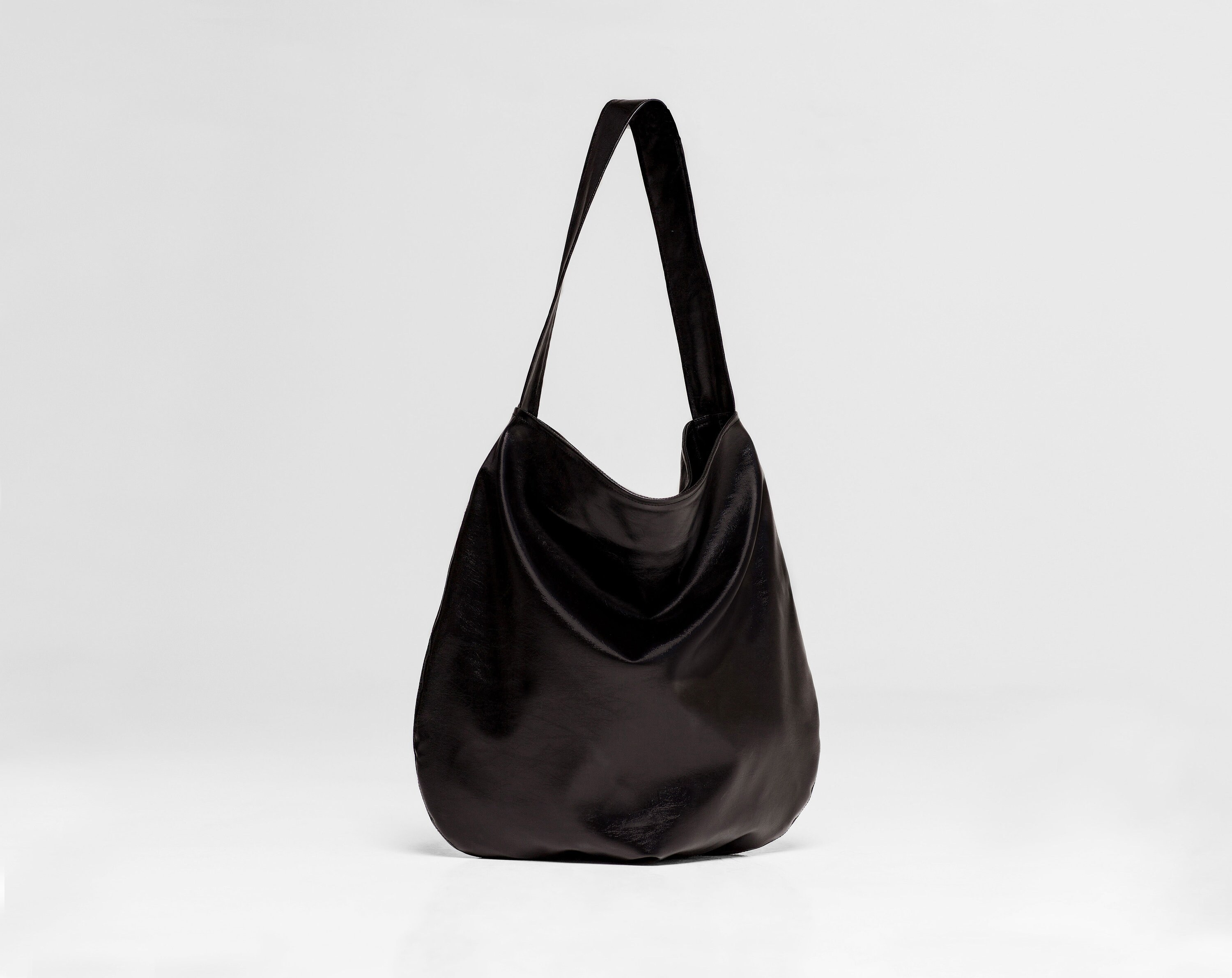 slouchy vegan leather hobo bag