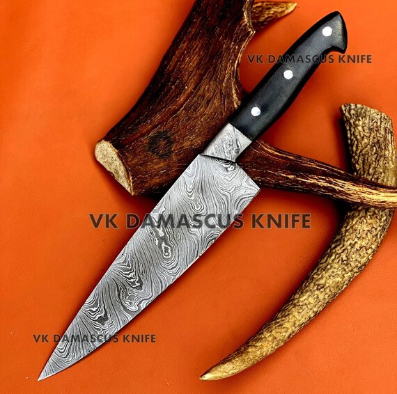 Cuchillo de cocina hecho a medida de acero Damasco cuchillo de chef hecho a  mano 40s