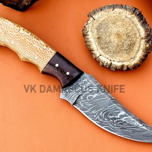 HANDMADE LONG FIXED BLADE KNIFE by MEXICAN KNIFE MAKER, STAG, CUSTOM SHEATH  - Lees Cutlery