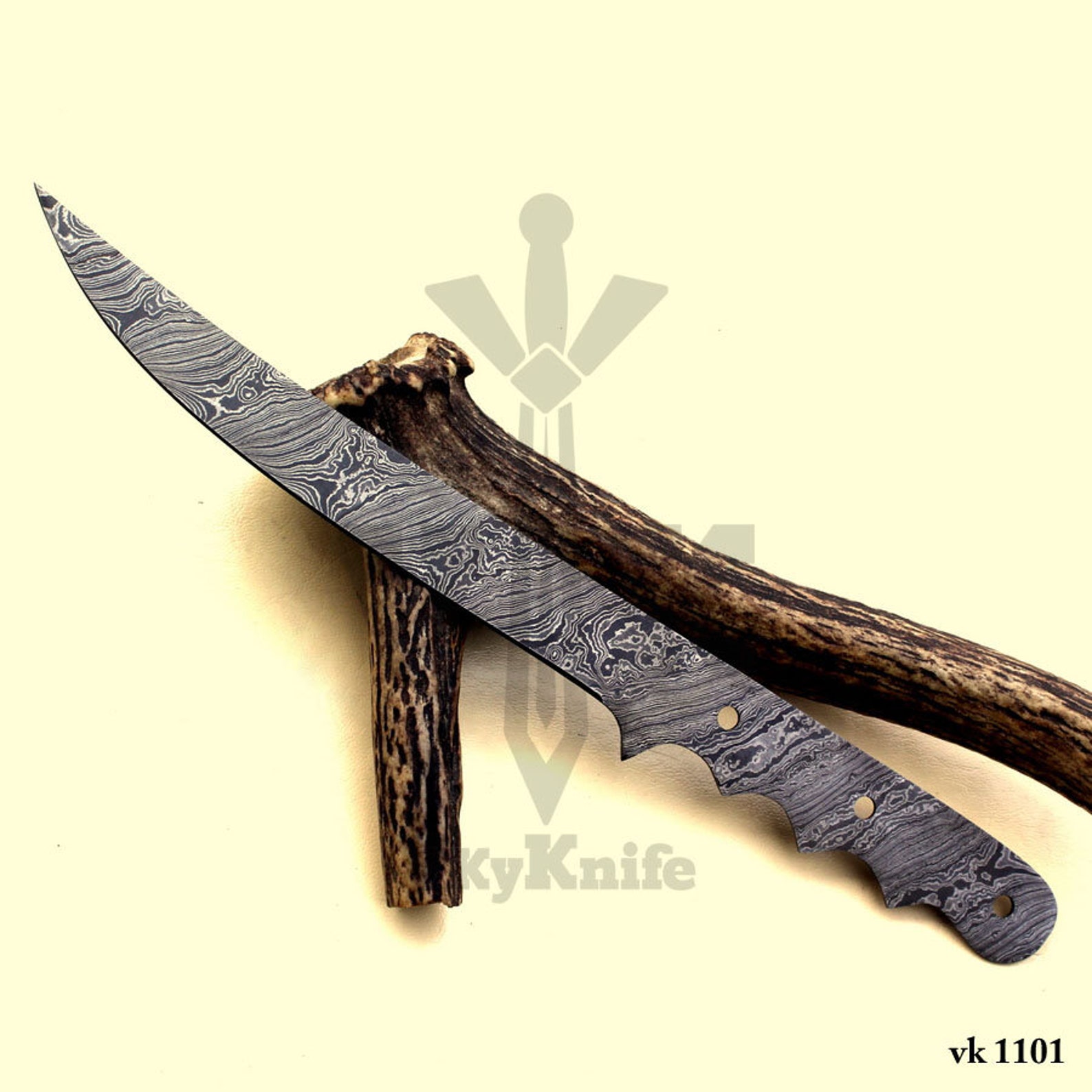 Vk1101 Handmade Damascus Steel Fillet Knife Blank Blade Chef Etsy