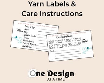 50 Yarn Labels in gift tag format with safety pins to attach