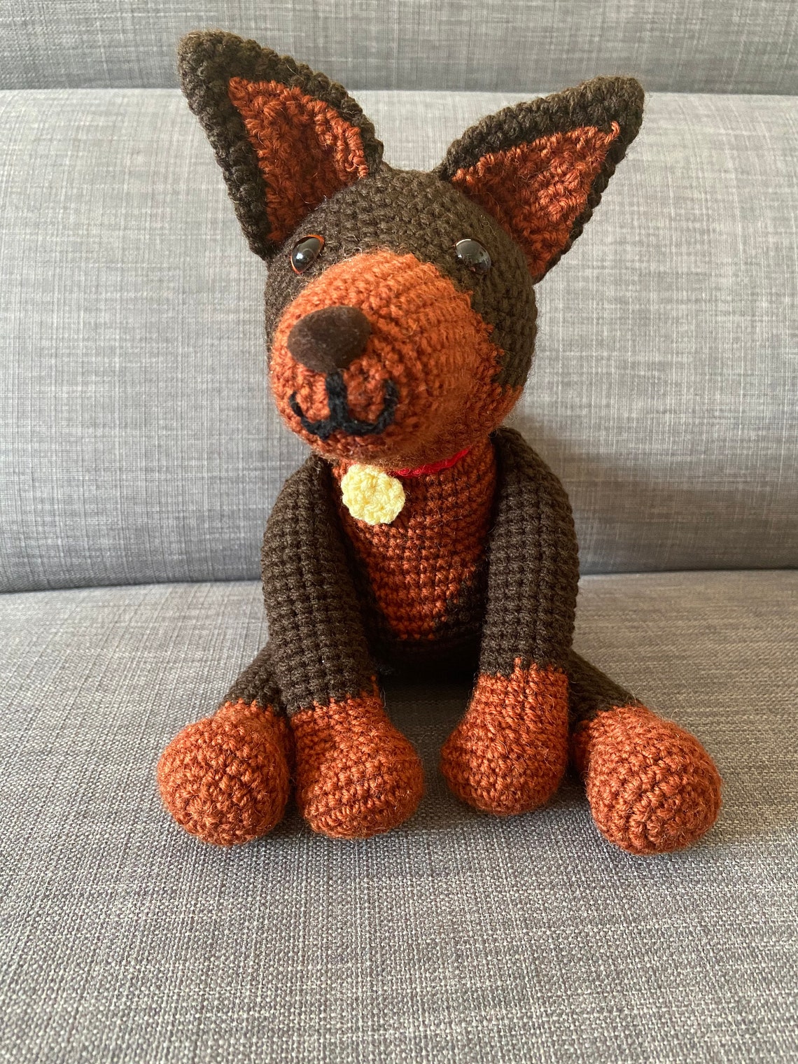 Crocheted Brown and Tan Kelpie children's Dog Toy Etsy