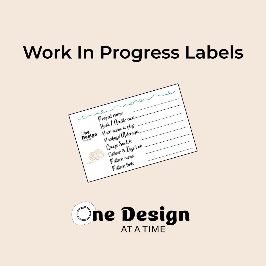 Wip Labels Example 50 Work in Progress (WIP) Labels in Gift Tag Format With Safety Pins to ...