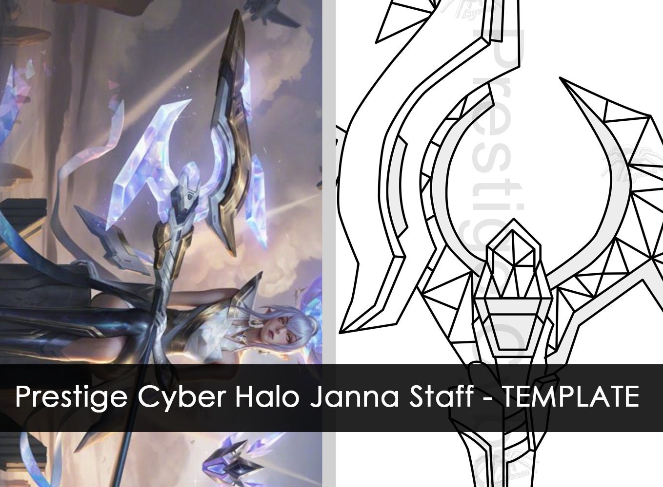 Prestige Cyber Halo Janna Staff TEMPLATE league of Legends - Etsy