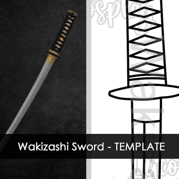 Wakizashi -  TEMPLATE (japanese katana, katana, basic katana sword, samurai sword)