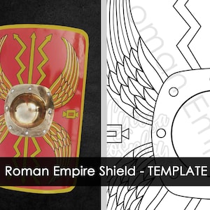 Roman Empire Shield | Template | Blueprint | LARP | Digital Download | PDF | Shield | Prop | 2D File