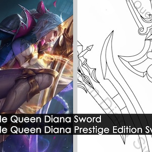 Battle Queen Diana | Swords | Template | League Of Legends | Blueprint | PDFfile | Downloading | Digital File
