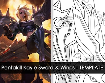 Pentakill Kayle Sword & Wings- TEMPLATE (League of Legends)
