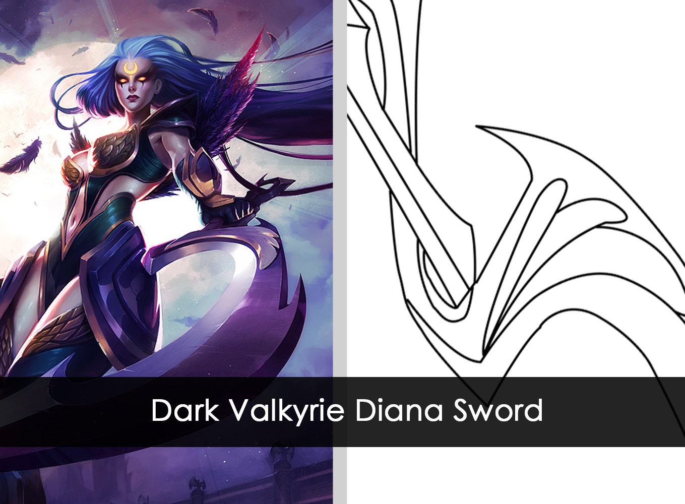 Dark Valkyrie Diana Sword BLUEPINT league of Legends - Etsy Sweden