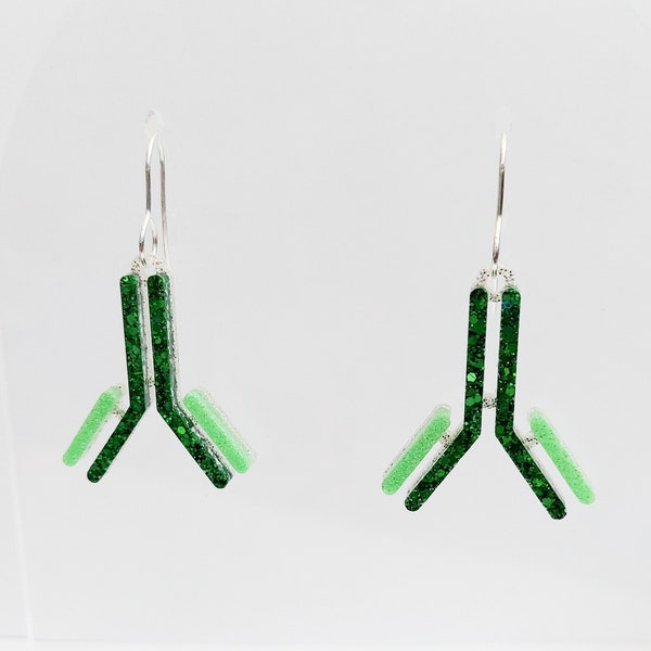 IgG Antibody Dangle Earrings - Green