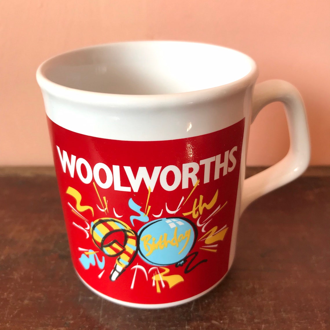Vintage Woolworths shop 90th Birthday mug made in England by Etsy