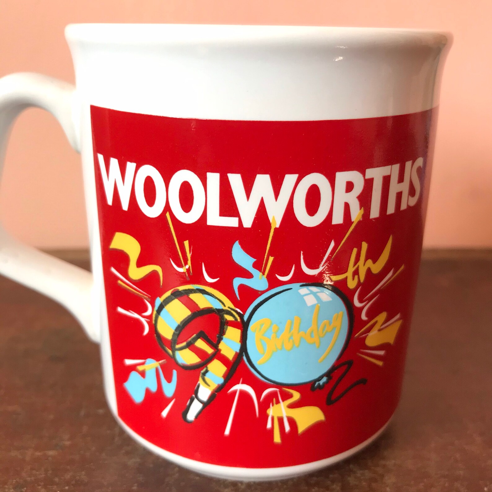 Vintage Woolworths shop 90th Birthday mug made in England by Etsy