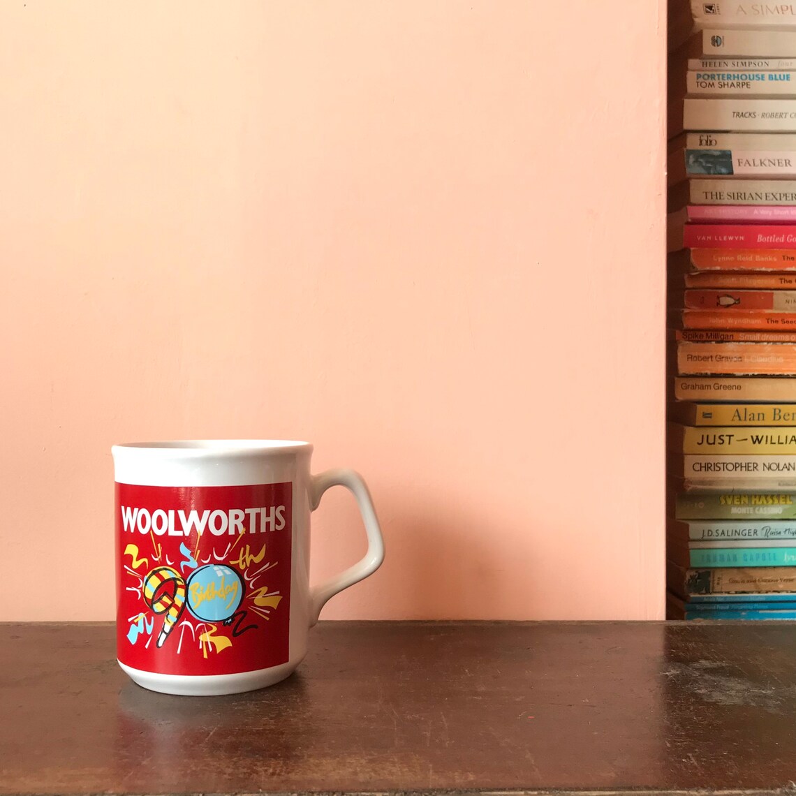 Vintage Woolworths shop 90th Birthday mug made in England by Etsy