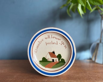 Vintage Longpark Pottery cottage ware plate /Torquay, Devon pottery / motto ware plate / Longpark plate / West Country accent / vintage wall