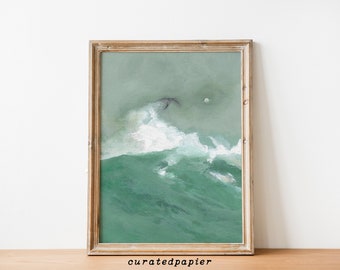 Escape | Printable Wall Art | Ocean Art Print | Coastal Art | Seascape Paintings | Ocean Painting | Abstract Art Print | Instant Download