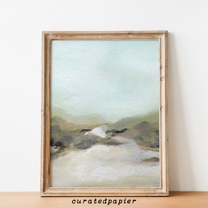 Abstract Coastal Wall Art | Portrait + Square | Landscape Painting | Abstract Beach Painting | Instant Download Art | Digital Printable Art