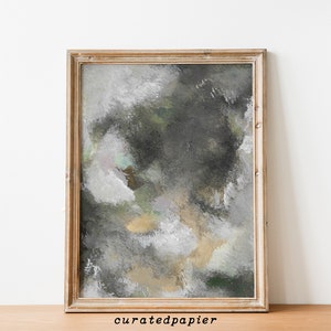 Abstract Art Print | Portrait + Square | Abstract Painting | Abstract Wall art | Gray Abstract print | Instant Download Art | Mid century