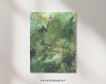 抽象的な森の絵画 | 緑の抽象画 | 緑の抽象画 | 抽象的な風景 | 抽象的
