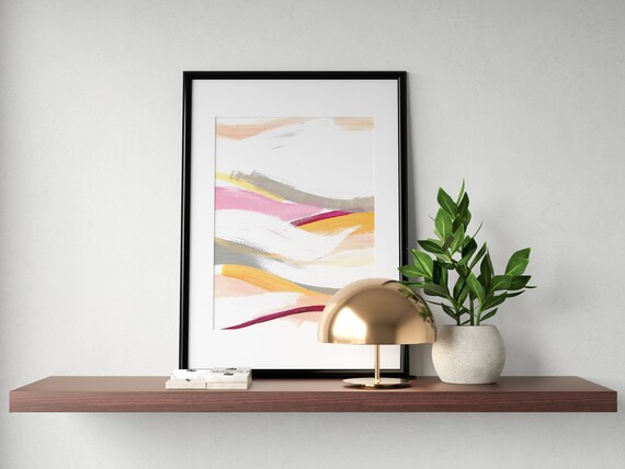 Colorful Art Print | Instant Download | Digital Printable | Modern Minimalist Art | Abstract Brush Stroke | Wall Decor | Blush Brush Art