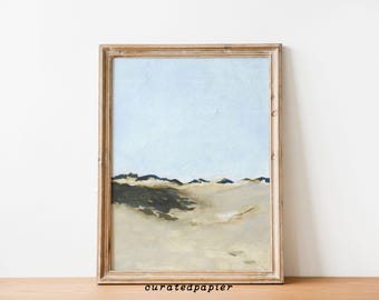 Blue Meets Blue | Landscape Abstract Art | Seascape Art | Farmhouse Decor | Printable Art | Minimal Modern Art Print | Landscape Print