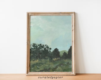 Landscape abstract art | Green Landscape Art | Neutral Landscape | Modern Wall Art | Abstract Landscape | Green Wall Art | Instant Download
