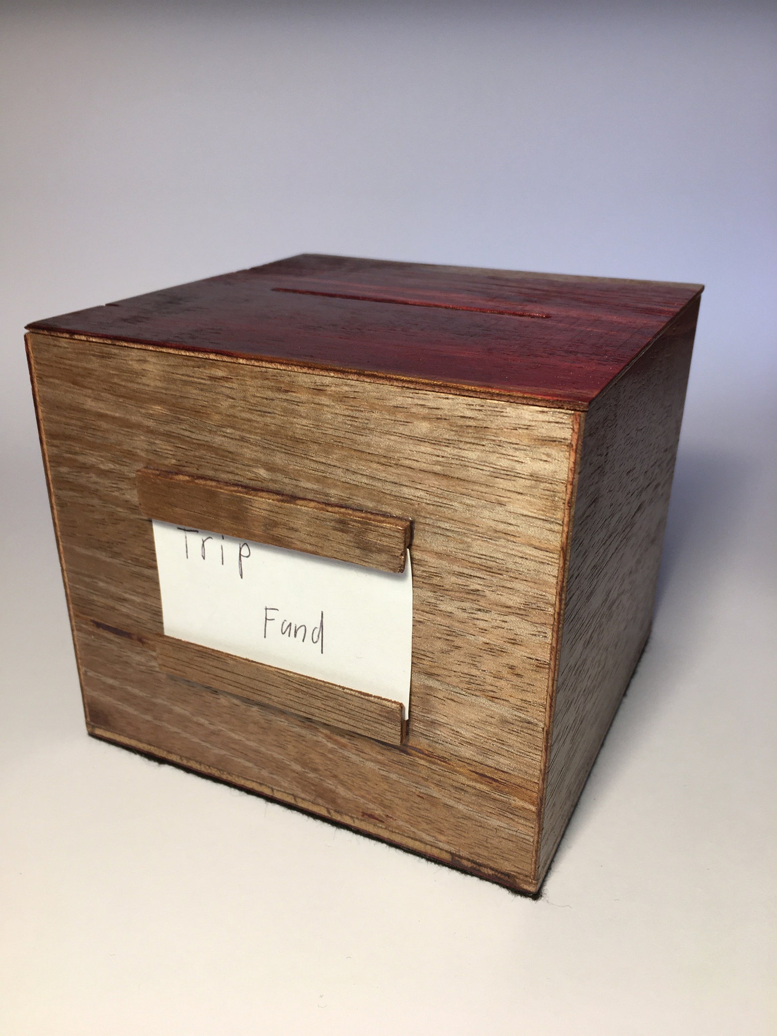 Caja de dinero de madera hecho a mano banco cerdito seguro Etsy